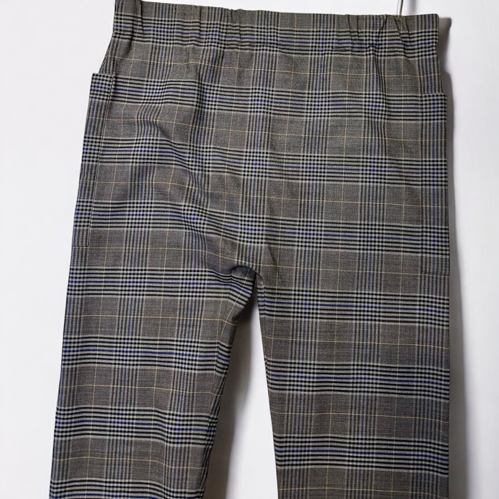 Sea New York ‘Rowan’ Track Pants in Taupe Brown Plaid Virgin Wool-Blend Size 2 - Picture 12 of 16